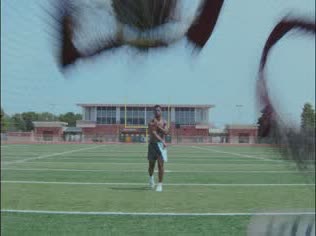 Athlete alone on a football field